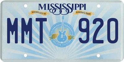 MS license plate MMT920