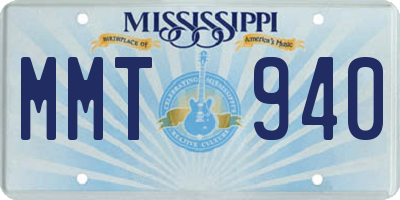 MS license plate MMT940