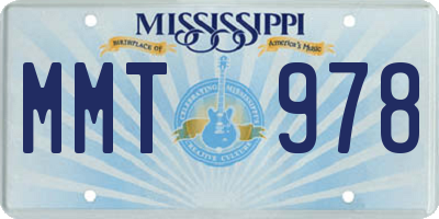 MS license plate MMT978