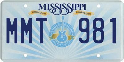 MS license plate MMT981