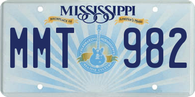 MS license plate MMT982
