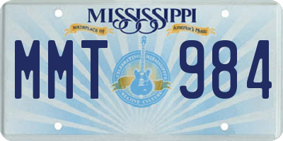 MS license plate MMT984