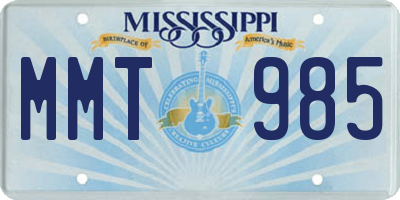 MS license plate MMT985