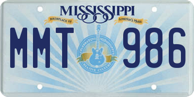 MS license plate MMT986