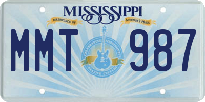 MS license plate MMT987