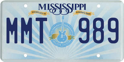 MS license plate MMT989