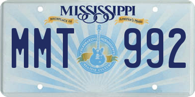 MS license plate MMT992