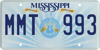 MS license plate MMT993