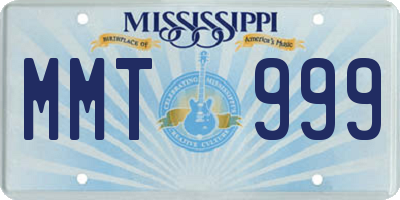 MS license plate MMT999