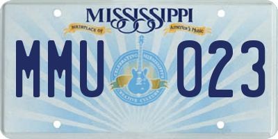 MS license plate MMU023