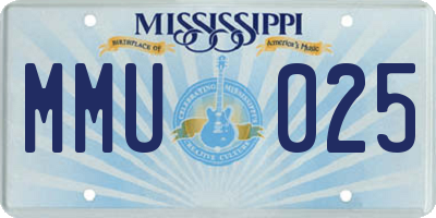 MS license plate MMU025