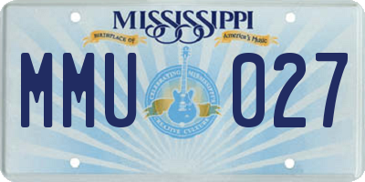 MS license plate MMU027
