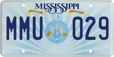 MS license plate MMU029