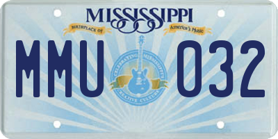 MS license plate MMU032