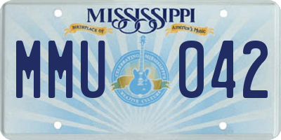 MS license plate MMU042