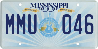 MS license plate MMU046