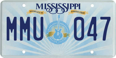 MS license plate MMU047