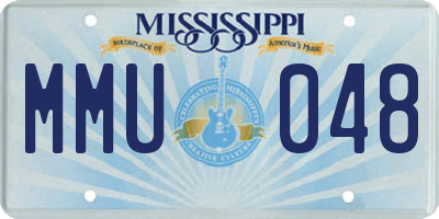 MS license plate MMU048