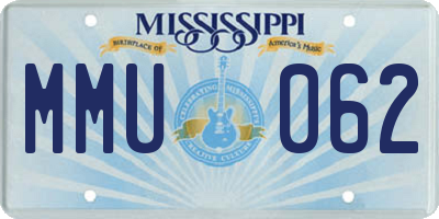 MS license plate MMU062
