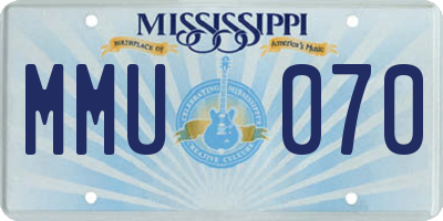 MS license plate MMU070
