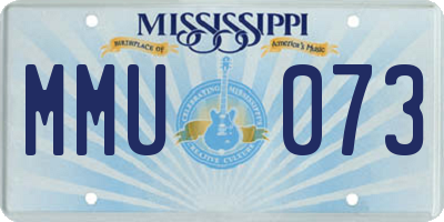 MS license plate MMU073