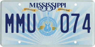 MS license plate MMU074