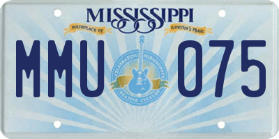 MS license plate MMU075