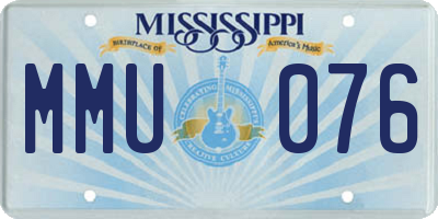 MS license plate MMU076