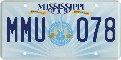 MS license plate MMU078