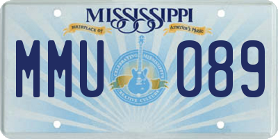 MS license plate MMU089