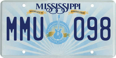 MS license plate MMU098