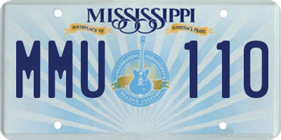 MS license plate MMU110