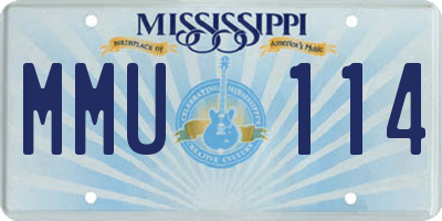 MS license plate MMU114