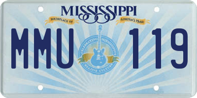 MS license plate MMU119