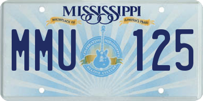 MS license plate MMU125