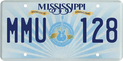 MS license plate MMU128