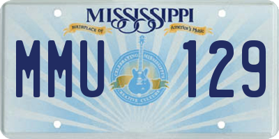 MS license plate MMU129