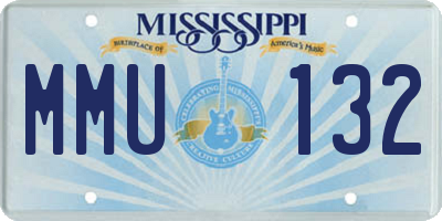 MS license plate MMU132