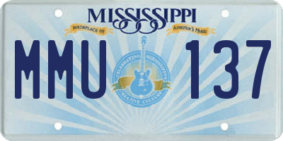 MS license plate MMU137