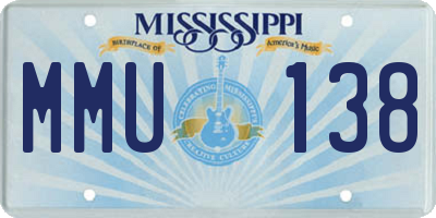 MS license plate MMU138