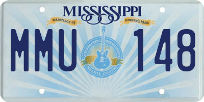 MS license plate MMU148