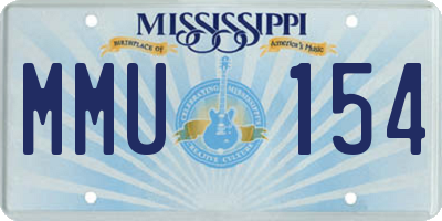 MS license plate MMU154