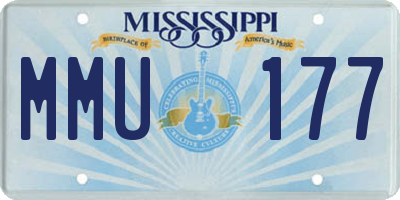 MS license plate MMU177