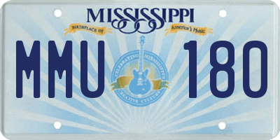 MS license plate MMU180