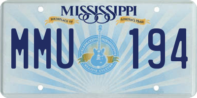 MS license plate MMU194