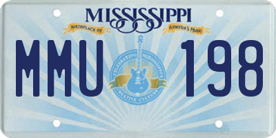 MS license plate MMU198