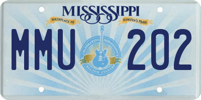 MS license plate MMU202