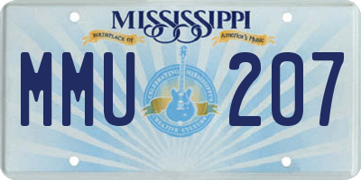 MS license plate MMU207