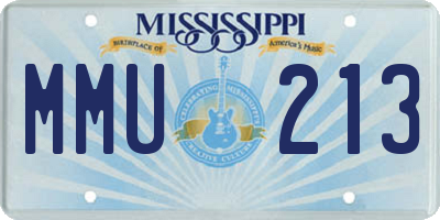 MS license plate MMU213