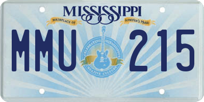 MS license plate MMU215